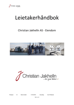 Leietakerhåndbok - Christian Jakhelln AS
