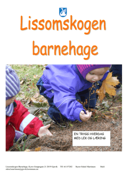 Lissomskogen barnehage årsplan 2014 og 2015