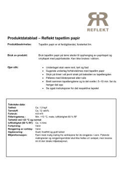 Produktdatablad – Reflekt tapetlim papir