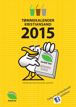 Tømmekalender 2015 - Kristiansand kommune