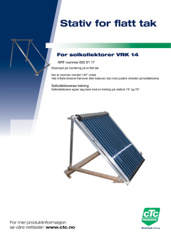 Produktblad solar stativ for flatt tak