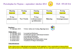 Periodeplan Neptun september, oktober 2015