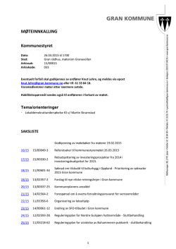 MØTEINNKALLING Kommunestyret
