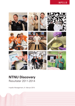 NTNU Discovery: Resultater 2011-2014