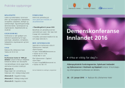 Demenskonferanse Innlandet 2016