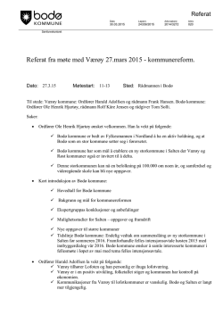 Referat fra møte med Værøy 27 mars 2015