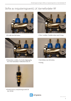 Skifte av innjusteringsventil, LK Varmefordeler RF
