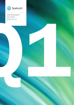 Kvartalsrapport Q1/2015 Statkraft AS