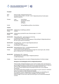 Protokoll Møte: Brukerutvalget i Helgelandssykehuset HF Tid