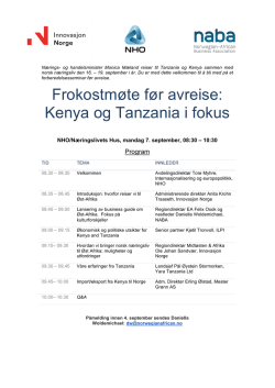 Frokostmøte før avreise: Kenya og Tanzania i fokus