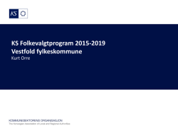 KS folkevalgtprogram 2015-2019 fylkeskommunens oppgaver