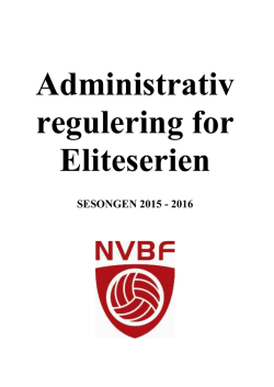 Administrativ regulering for Eliteserien 2015-2016