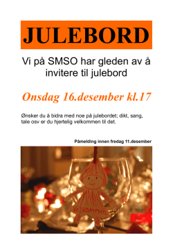 Onsdag 16.desember kl.17 - SMSO