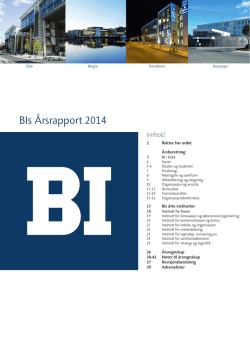 BIs Årsrapport 2014 - Årsrapport 2014 | Handelshøyskolen BI