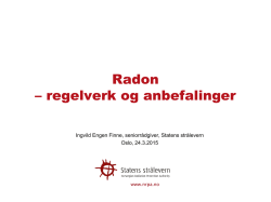 Radon – regelverk og anbefalinger