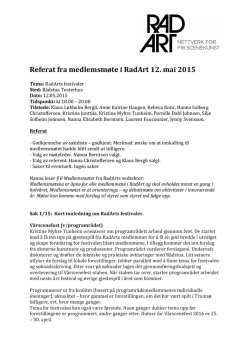 Referat Medlemsmøte i RadArt 12.05.2015