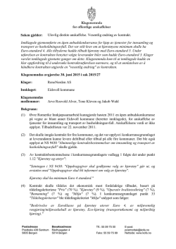 2015-27 Klagenemndas avgjørelse