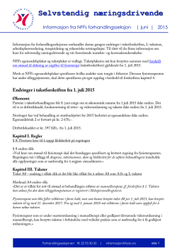 Informasjonsskriv per 1. juli 2015 fra NFFs forhandlingsseksjon