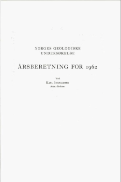 ÅRSBERETNING FOR 1962 - Norges geologiske undersøkelse