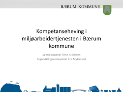 Kompetanseheving i miljøarb tj i Bærum