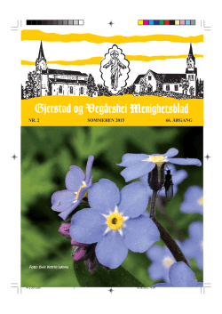 nr. 2 sommeren 2015 66. årgang - Gjerstad kirkelige fellesråd