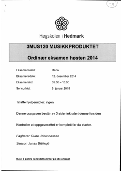 3MUS120 Musikkproduktet H2014