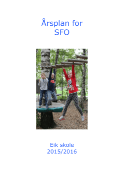 Årsplan for SFO 2015