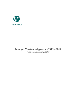Levanger Venstres valgprogram 2015 – 2019