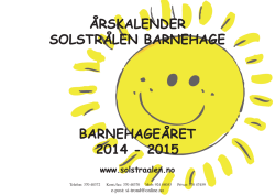 årskalender solstrålen barnehage barnehageåret 2014 - 2015