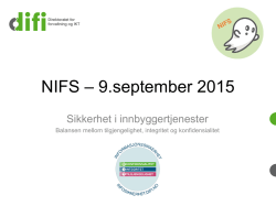 NIFS – 9.september 2015