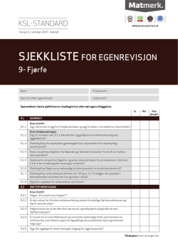 Sjekkliste 9 Fjørfe - bm. - 2015