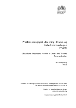 Praktisk-pedagogisk utdanning i Drama- og