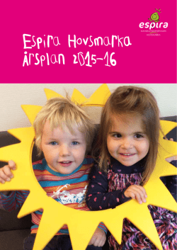 Espira Hovsmarka Årsplan 2015-16