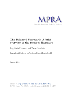The Balanced Scorecard: A brief overview of the research literature