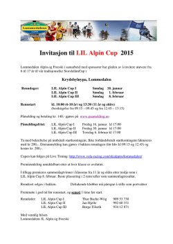 Invitasjon til LIL Alpin Cup 2015