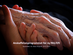 Anskaffelsesprogrammet for ny PAS/EPJ - Ekstranett