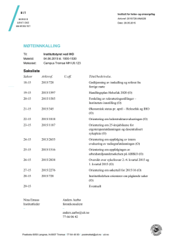 Møteinnkalling IS IHO 04.06.2015