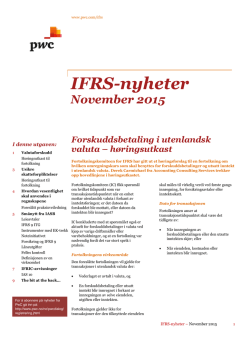 IFRS-nyheter November 2015