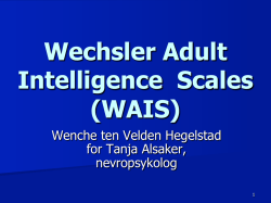 Wechsler Adult Intelligence Scales (WAIS)