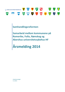 Årsmelding 2014 samarbeid Ahus og kommuner