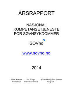 Aarsrapport SOVno 2014