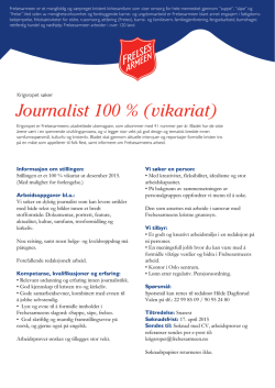 Journalist 100 % (vikariat)