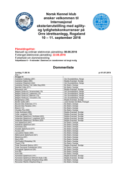 Dommerliste Rogaland 2016