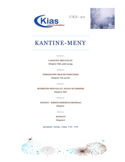 KANTINE-MENY