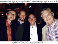 Møte mellom Olje-‐ og energiministeren, Schlumberger og NTNU