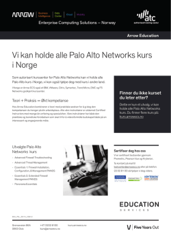 Vi kan holde alle Palo Alto Networks kurs i Norge