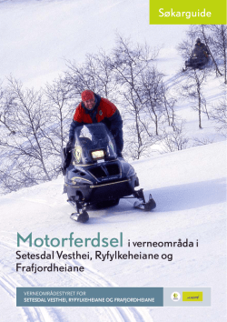 Søkarguide. Motorferdsel i SVR - Nasjonalpark