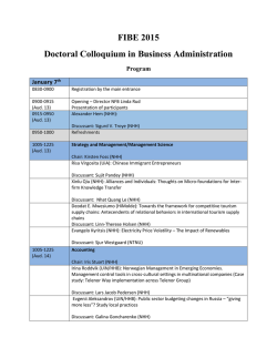 FIBE 2015 Doctoral Colloquium in Business Administration