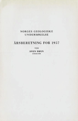 ÅRSBERETNING FOR 1957 - Norges geologiske undersøkelse