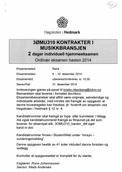 3ØMU310 Kontrakter i musikkbransjen H2014